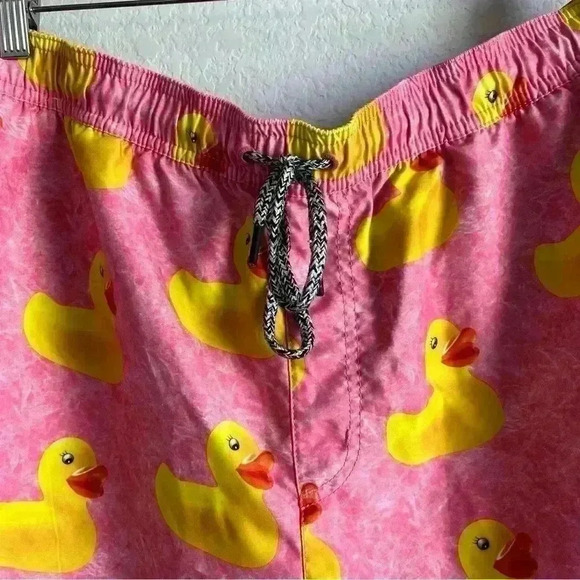 NEFF Men’s Pink Rubber Duckie Swim Board Shorts Size X-Large - Picture 8 of 11